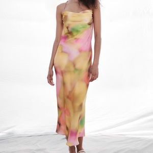 Zara tie dye slip dress